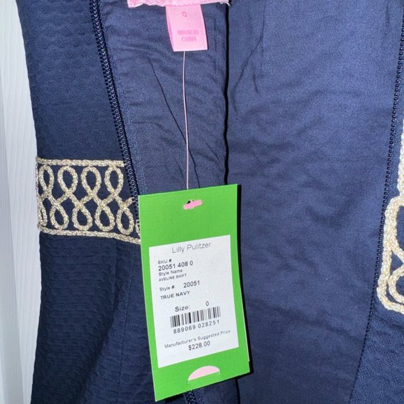 NEW WITH TAGS- Lilly Pulitzer Aveline Shift True Navy Dress Size 0 - Picture 6 of 7